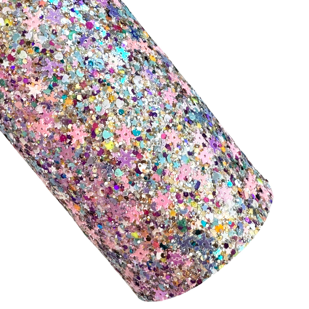 Frozen Snowflake Sparkle Chunky Glitter Leather