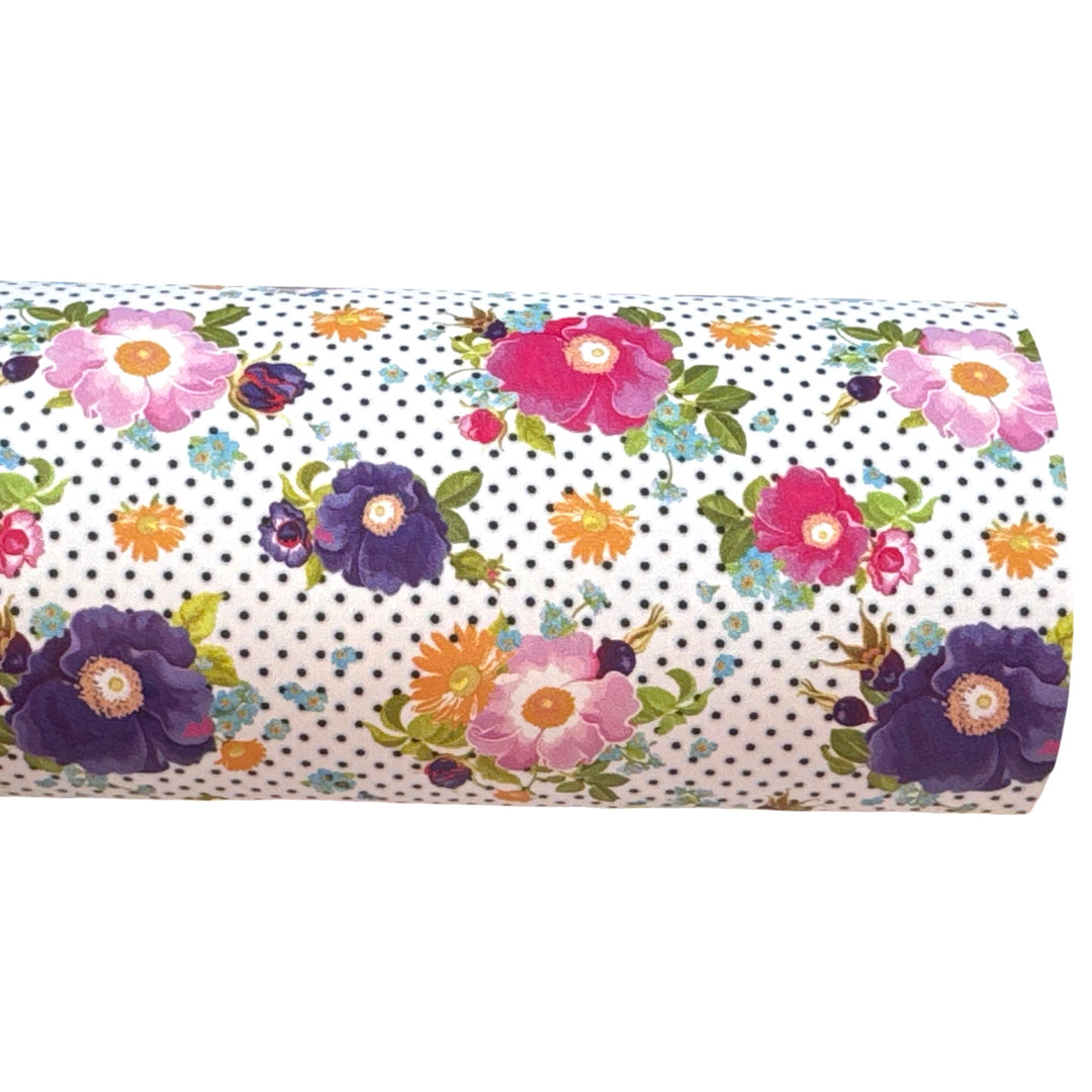 Dotty Floral Floral Leatherette