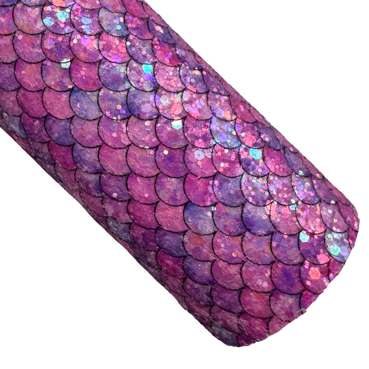 Pink Mermaid Tails Chunky Glitter Leatherette