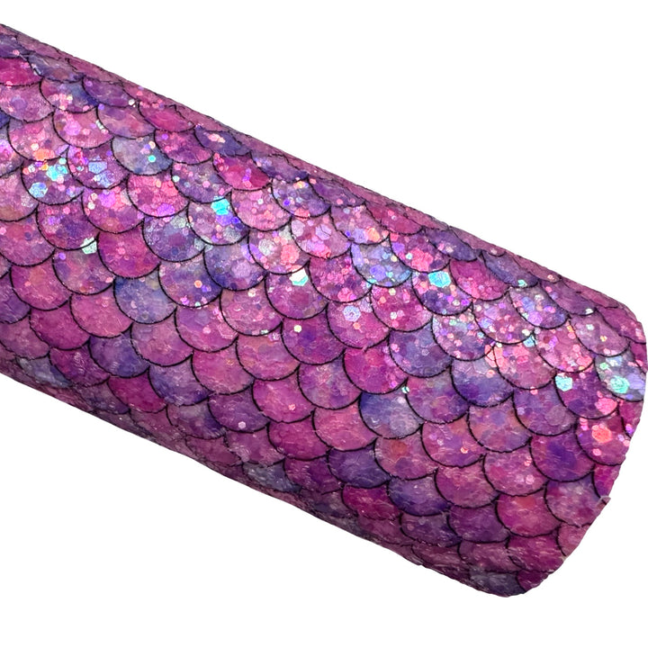 Pink Mermaid Tails Chunky Glitter Leatherette