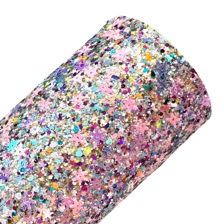 Frozen Snowflake Sparkle Chunky Glitter Leather