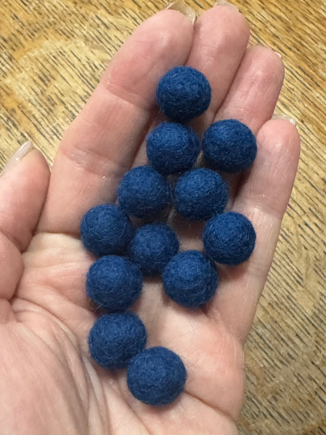100% Wool Felt Balls 1cm 3/8” ~ Blue