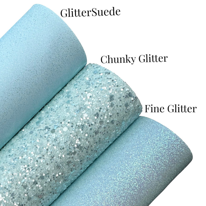 Baby Blue Glitter Suede and Glitters