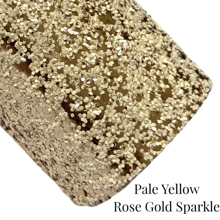 Pale Yellow Rose Gold Sparkle Chunky Glitter