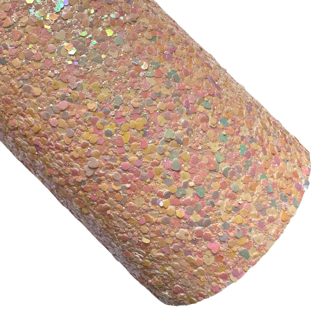 Pale Orange Heartbreaker Chunky Glitter Leather - Limited