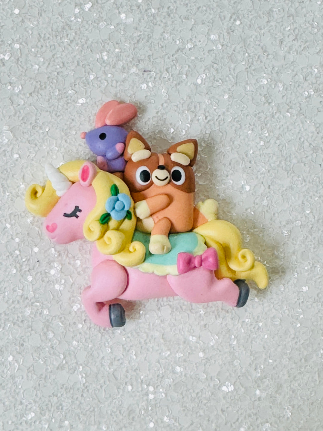Pup on Unicorn Clay from Temptress Maker