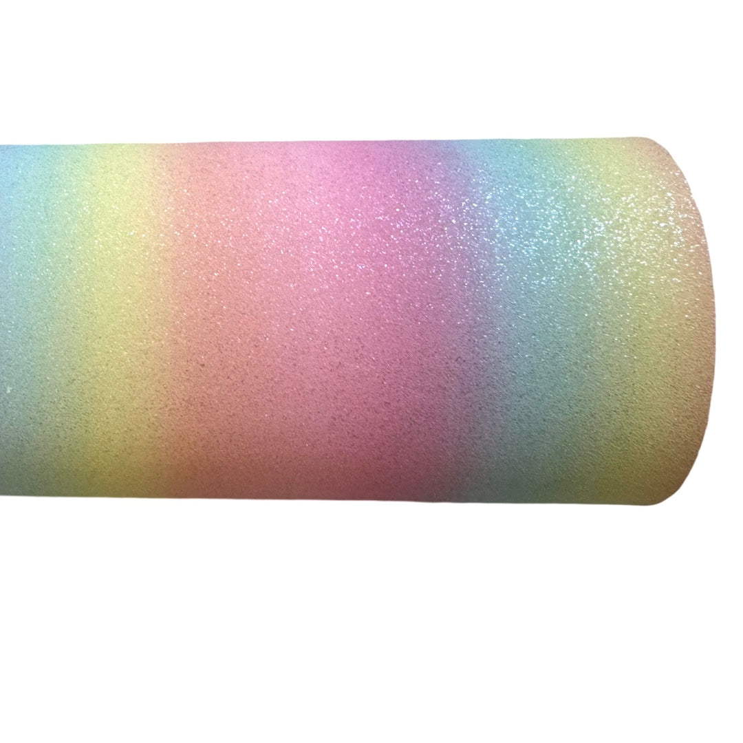 Rainbow Shimmer Suede Faux Leatherette