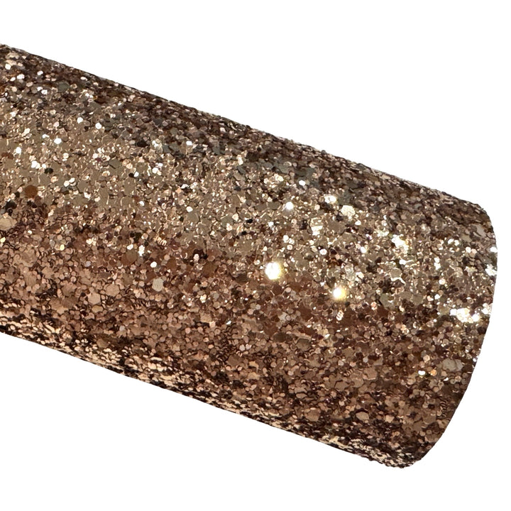 Luxe Rose Gold Chunky Glitter Leatherette