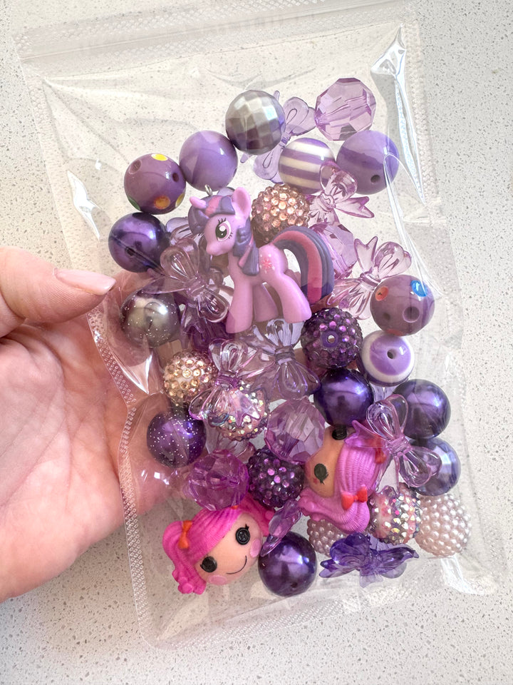 Bulk 45 Pack Purple Mix Beads