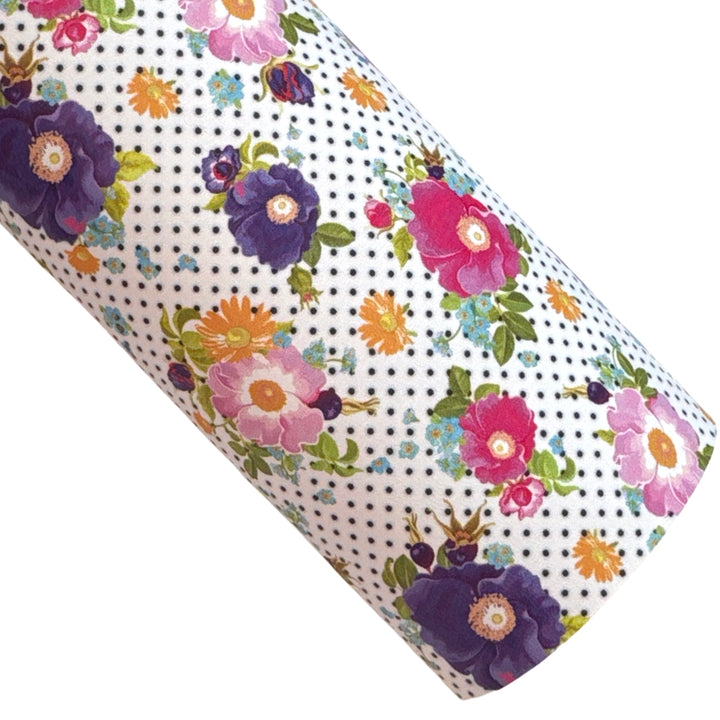 Dotty Floral Floral Leatherette