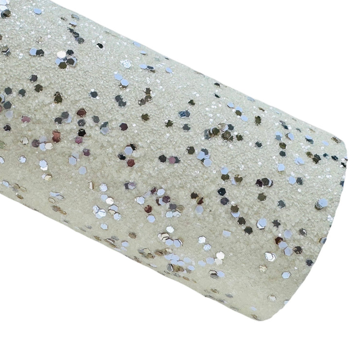 Cream Dream Chunky Glitter Leather - Gold, Silver White Cream