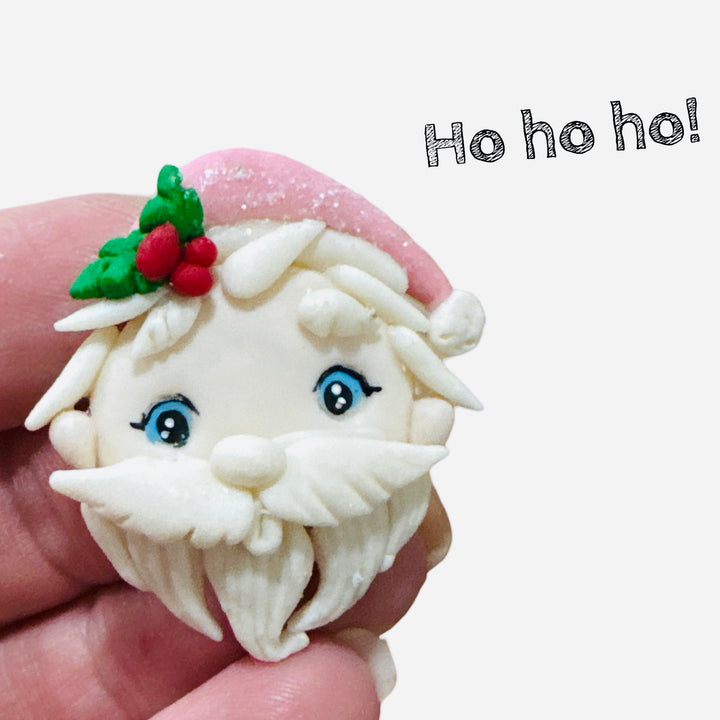 Pink Santa Bow Clays