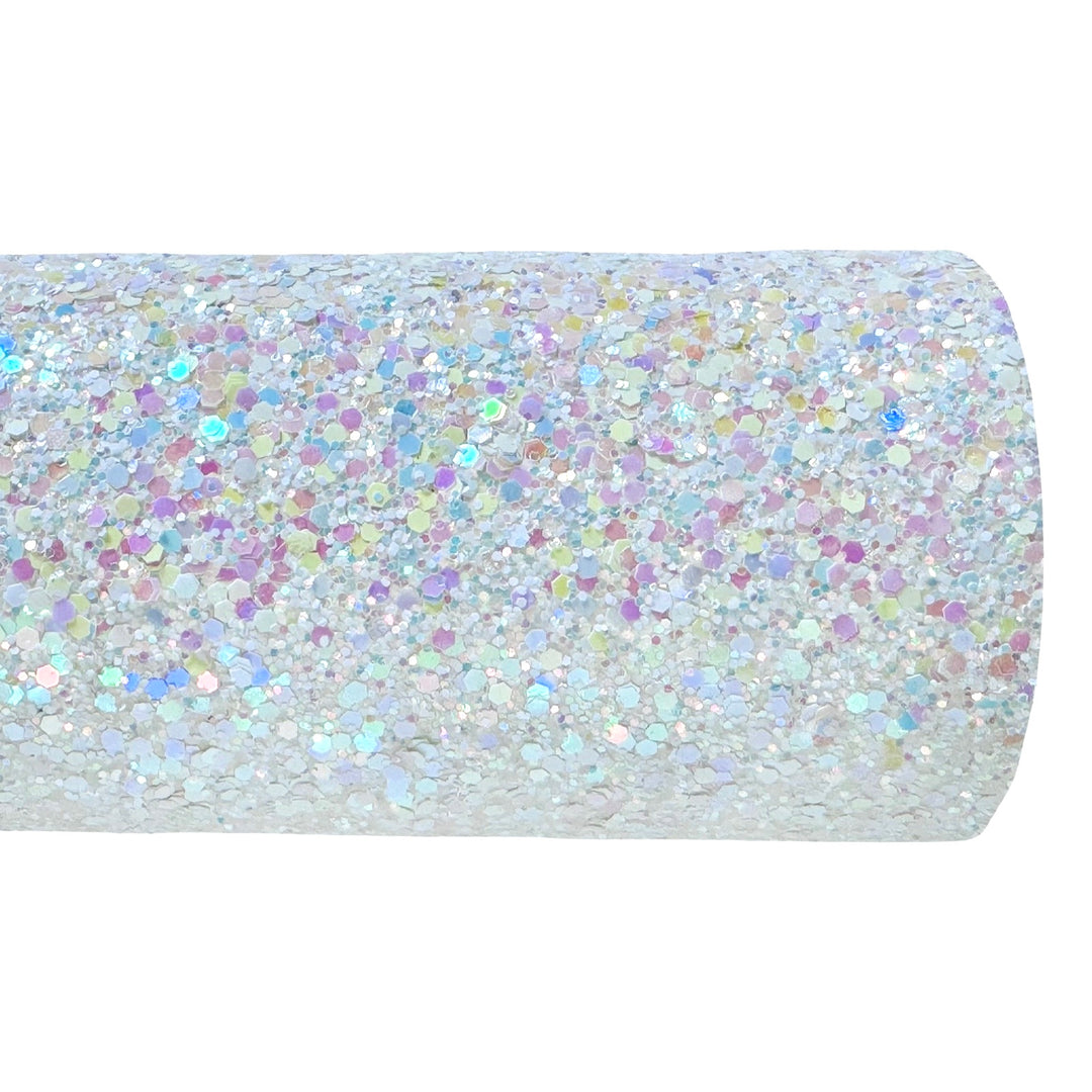 White Surprise Chunky Glitter Leather