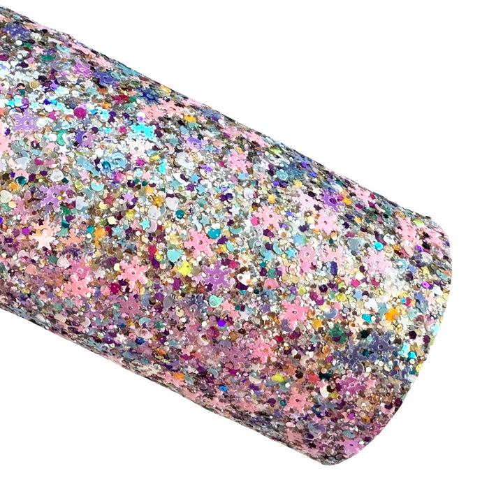 Frozen Snowflake Sparkle Chunky Glitter Leather