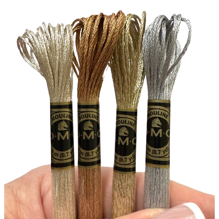 Set of 4 DMC Light Effects Metallic Floss