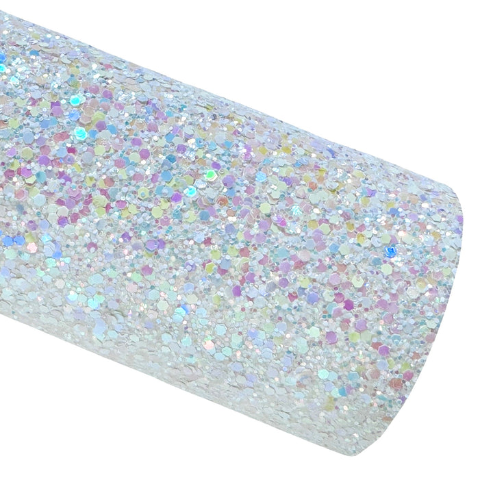 White Surprise Chunky Glitter Leather