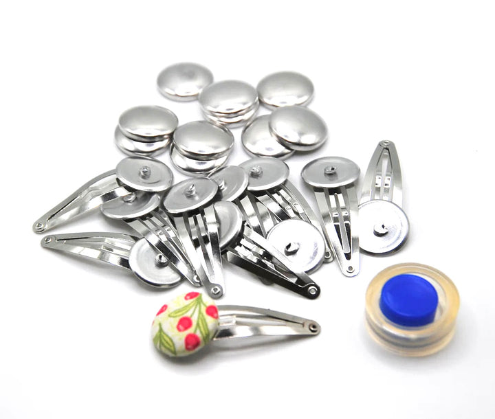 Jackobindi’s Attached Button + Silver Snap Clip - Australian Made in Melbourne - 23mm or 28mm