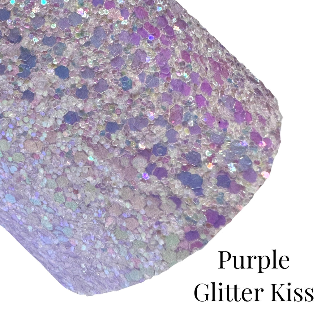 Similicuir à grosses paillettes Purple Glitter Kiss