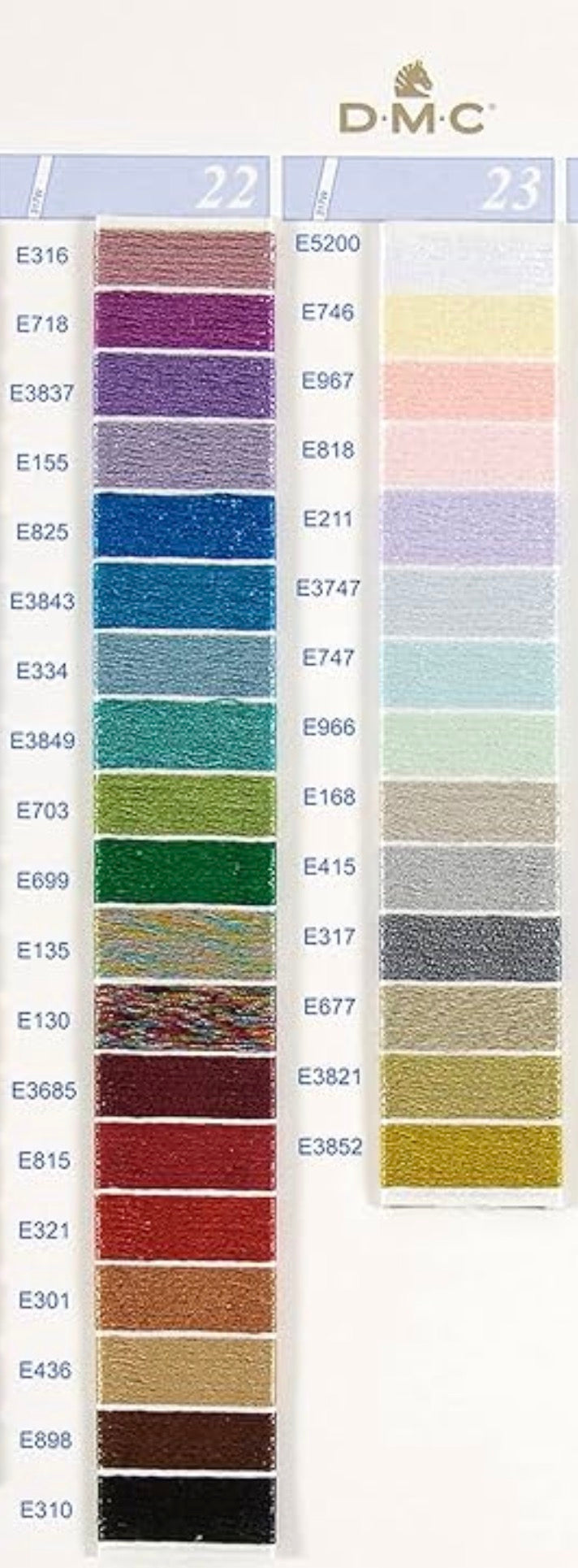 DMC Light Effects Metallic Floss -  CHOOSE YOUR SHADE OF COLOUR