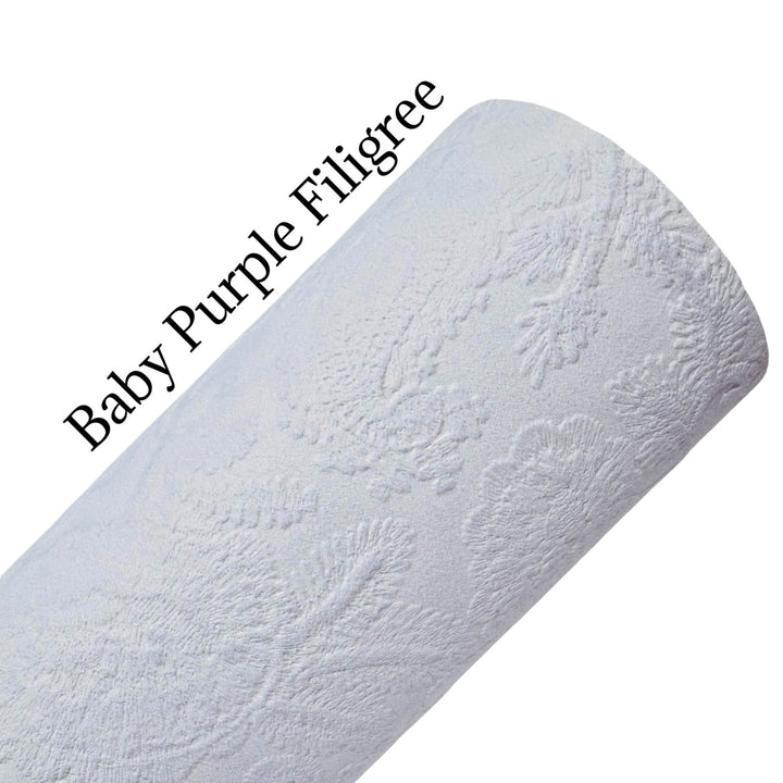 Baby Purple Embossed Floral Filigree Leatherette
