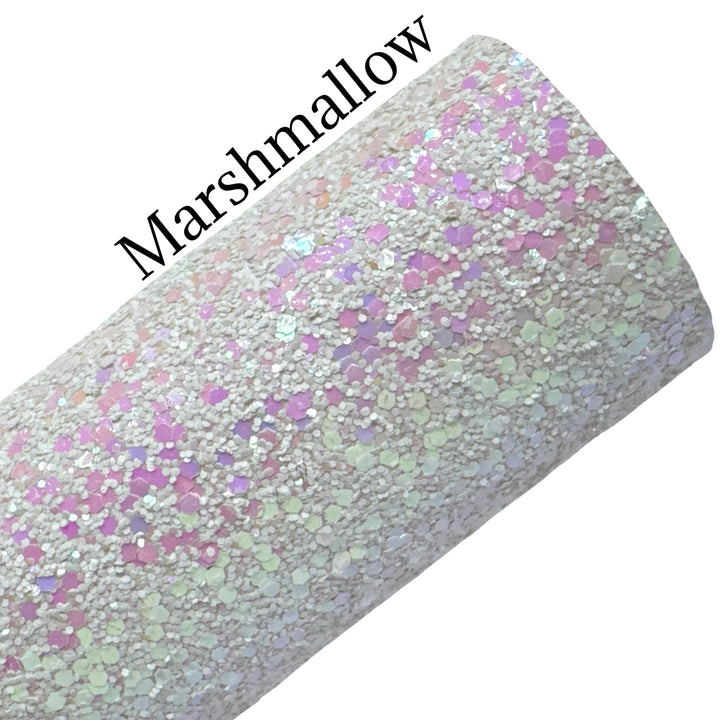 Marshmallow White Premium Chunky Glitter Leatherette