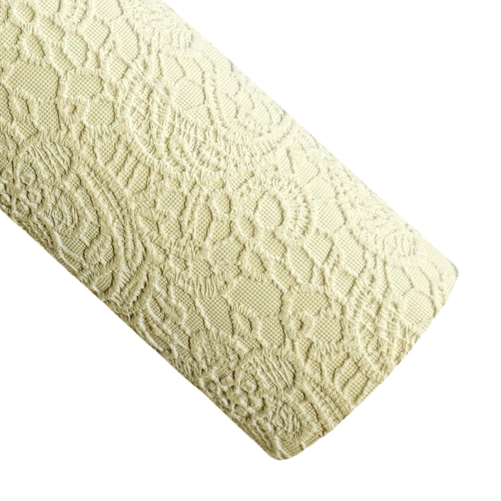 Pale Yellow Gelato Lace Embossed Faux Leatherette Sheet