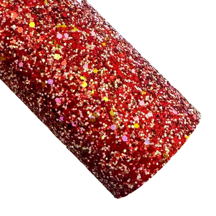 Red Party Chunky Glitter Leather