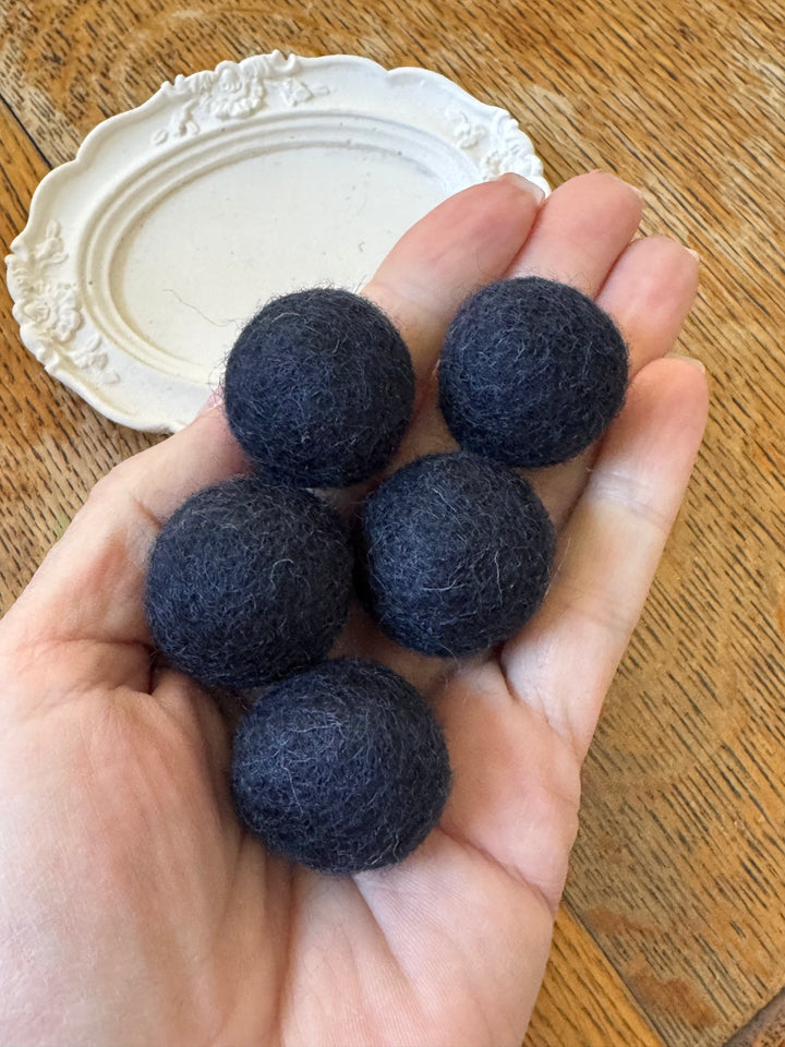 100% Wool Felt Balls 2cm 3/4” ~ Navy Blue