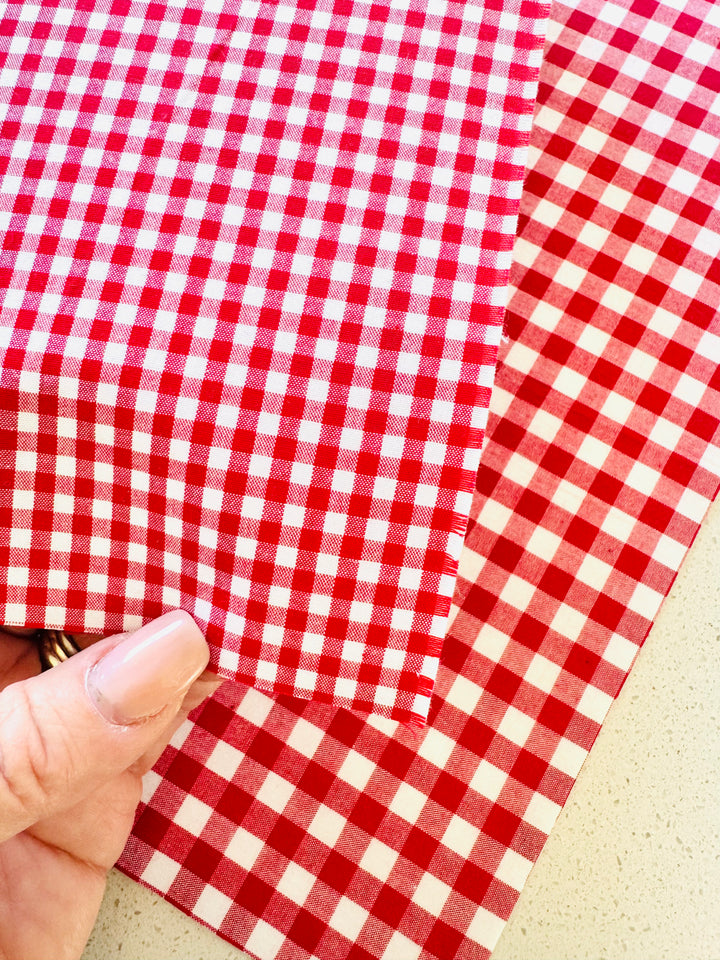 Feuille de feutre en tissu vichy rouge