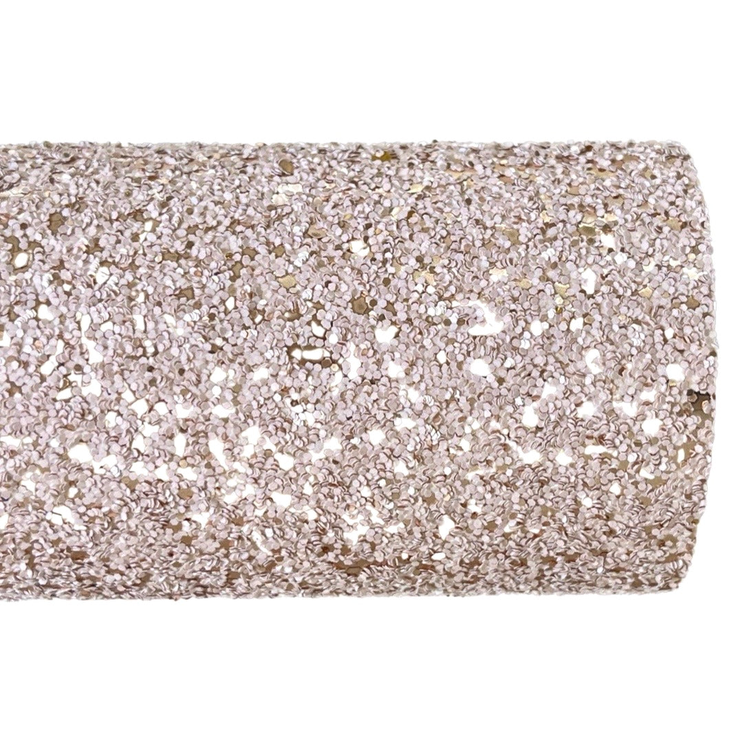 Cashmere Matte Rose Gold Sparkle Chunky Glitter Leather | Available in rolls | Pink Chunky  Glitter