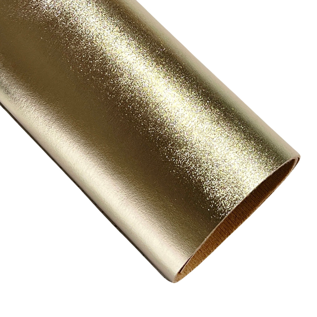 Metallic Gold Smooth Faux Leatherette