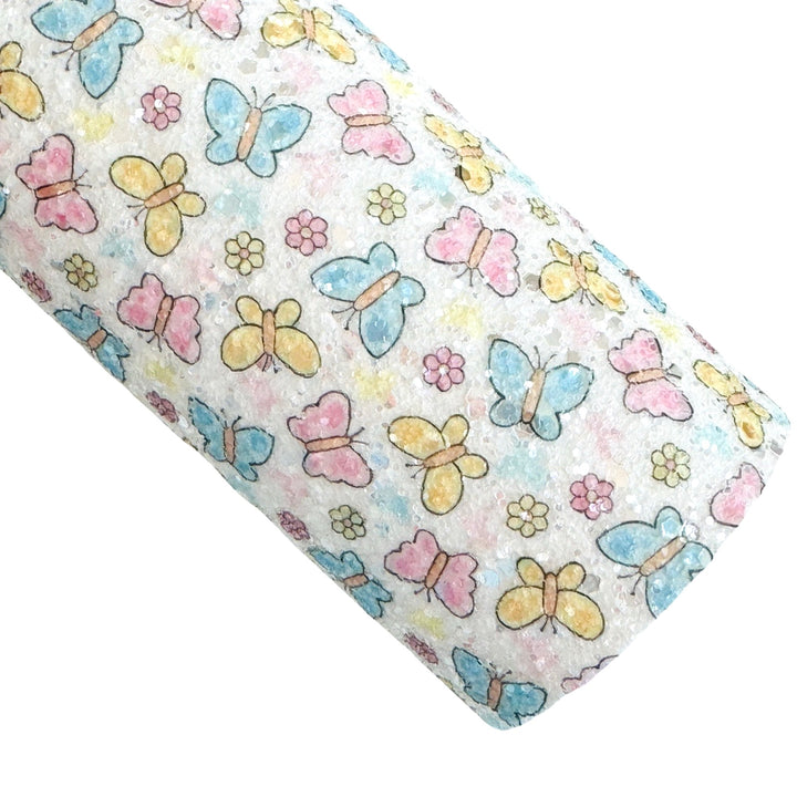 Butterflies Chunky Glitter Leather