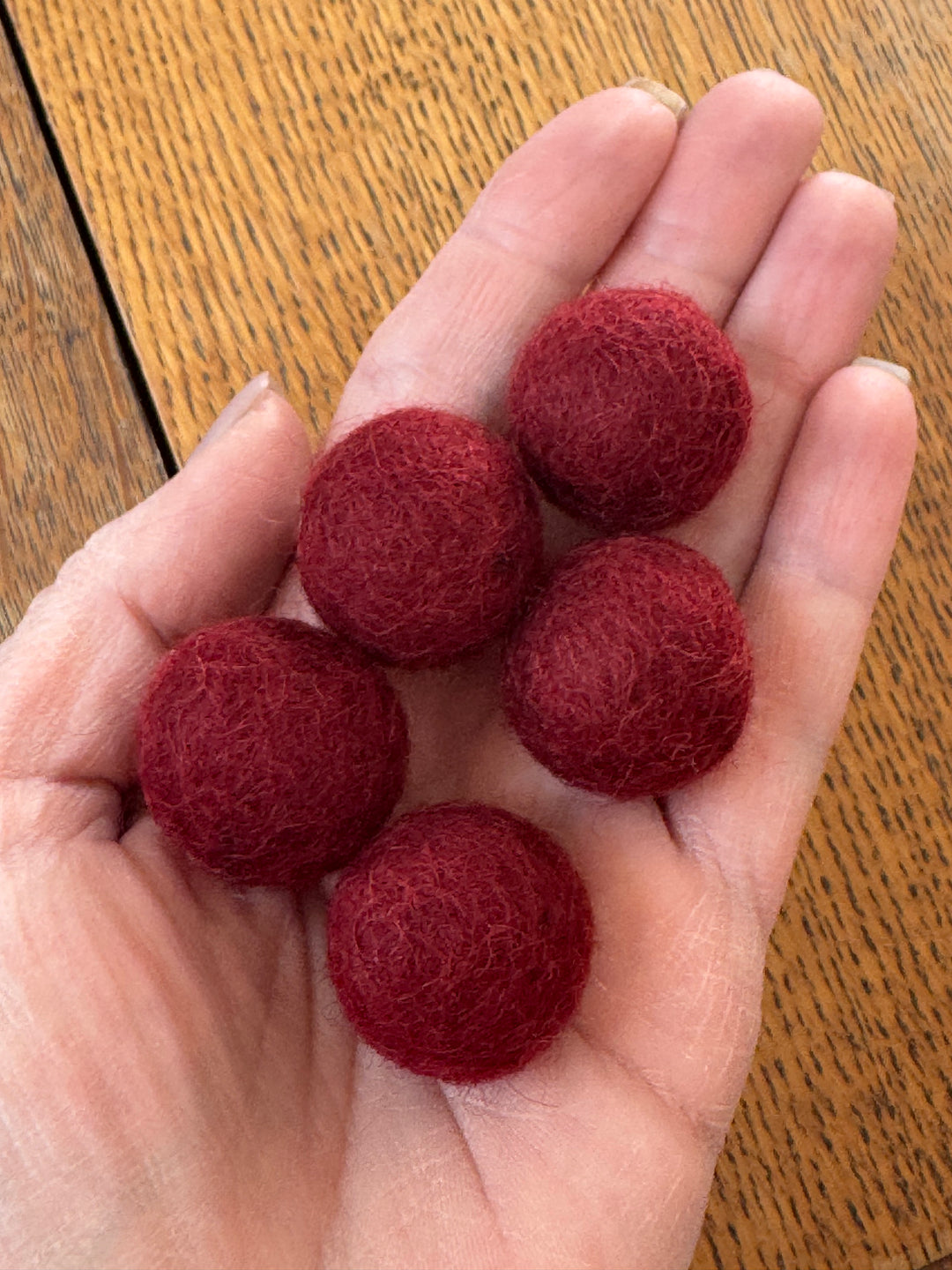 100% Wool Felt Balls 2cm 3/4” ~ Crimson Red