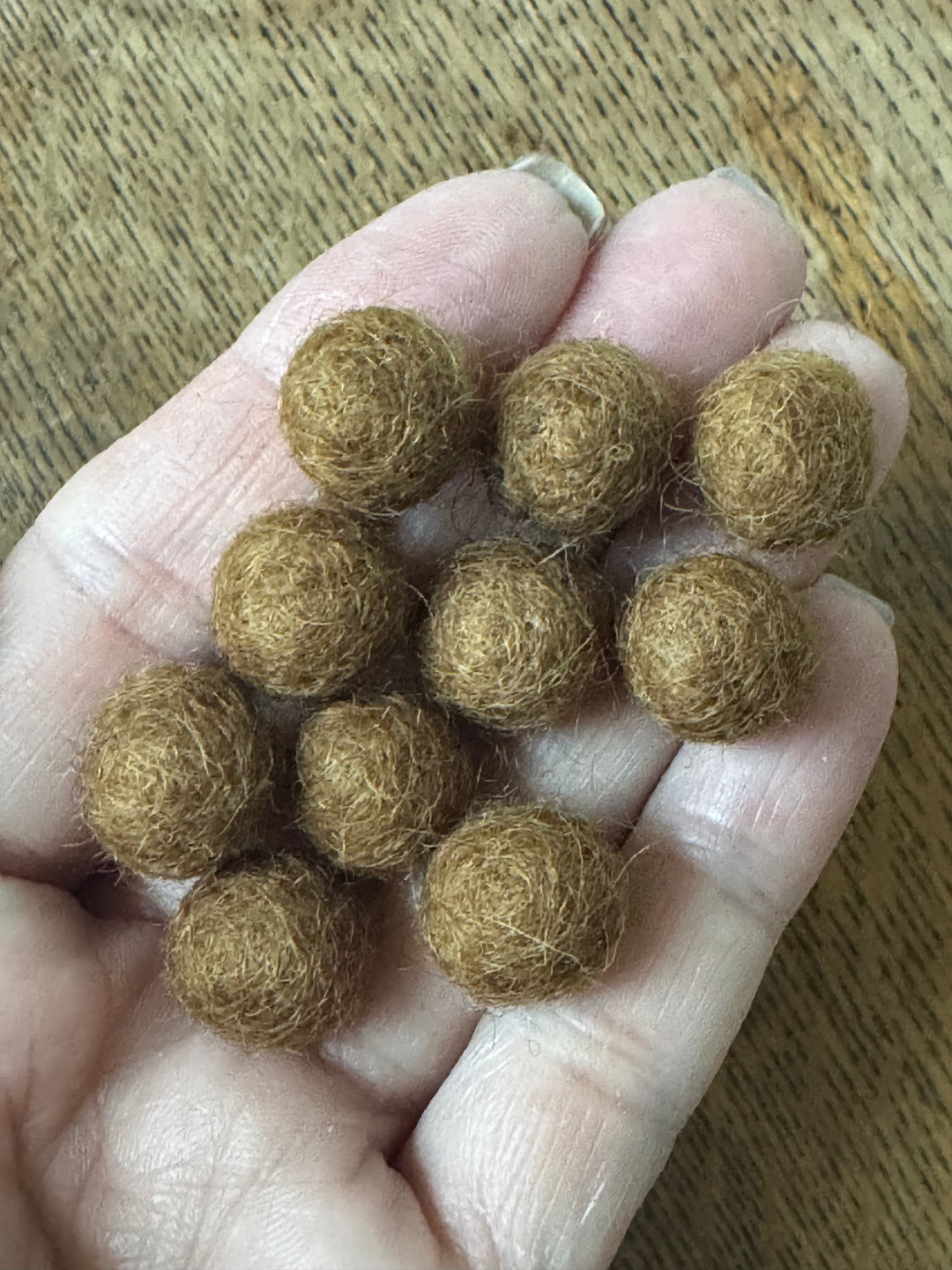 100% Wool Felt Balls 1cm 3/8” ~ Camel