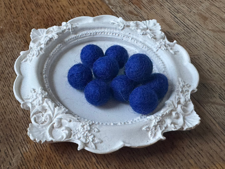 100% Wool Felt Balls 1cm 3/8” ~ Cobolt Blue