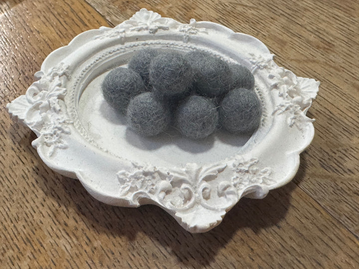 100% Wool Felt Balls 1cm 3/8” ~ Dark Grey