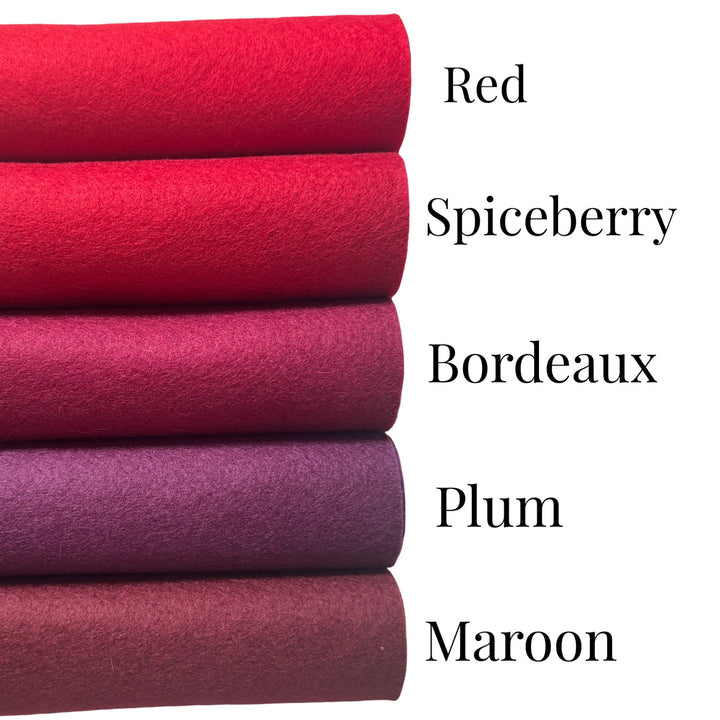 NEW 1mm Bordeaux Merino Wool Felt Sheet