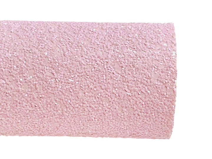 Baby Pink Chunky Glitter Leather