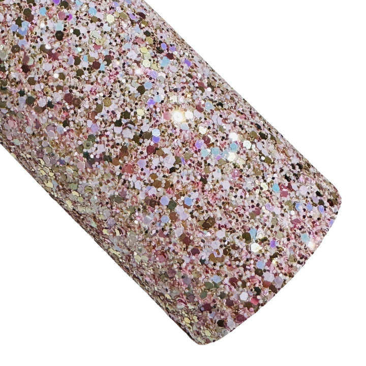 Soft Pink Whispers Chunky Glitter Leatherette
