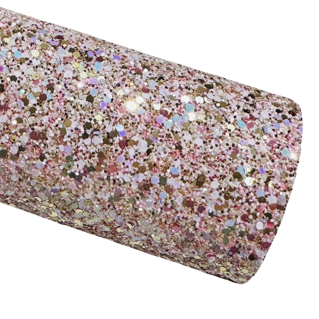 Soft Pink Whispers Chunky Glitter Leatherette