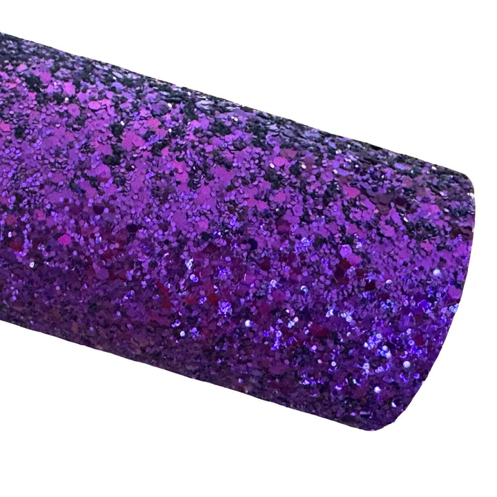 Cuir à grosses paillettes violet scintillant