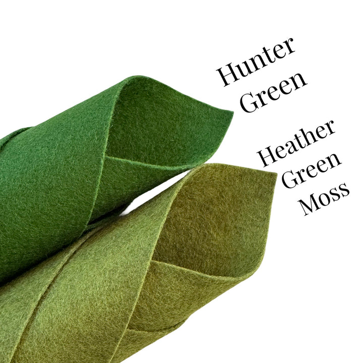 1mm Heather Moss Green Merino Wool Felt