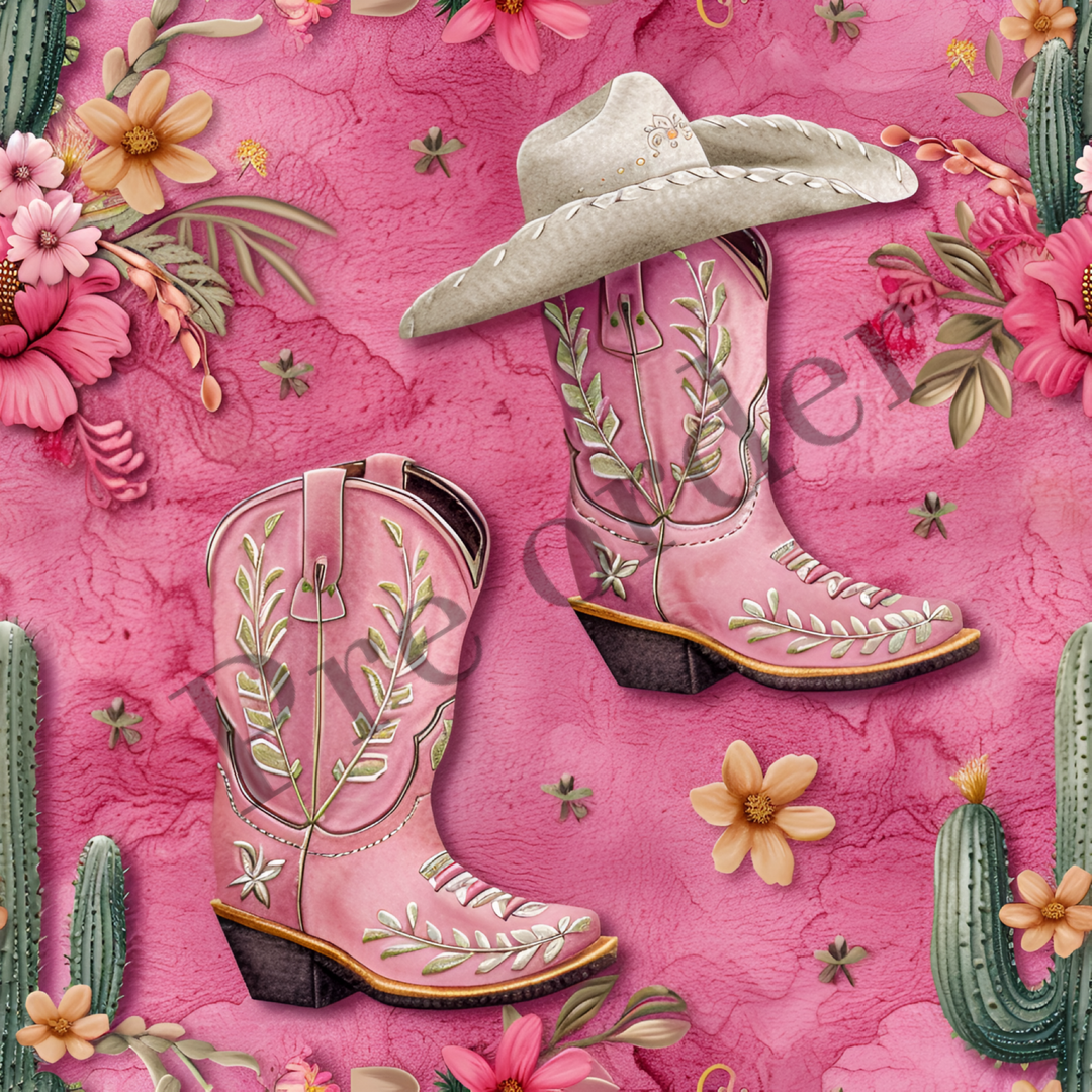 Cowgirl Boots Smooth Leatherette - Custom Print