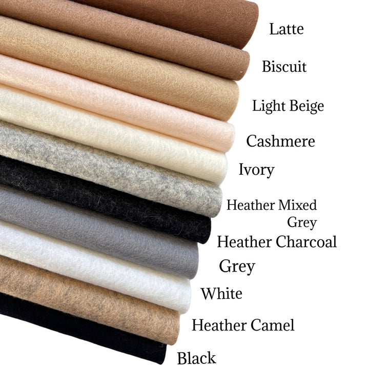 The Neutrals 100% Pure Wool Felt Bundle of 11