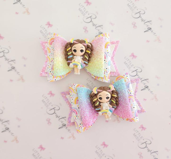 Pastel Rainbow Girl Bow Clay from Temptress Maker