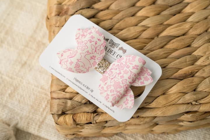 Pink Bunny Smooth Faux Leather Sheet