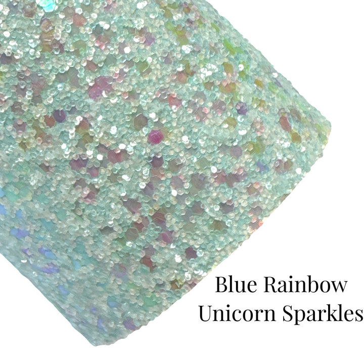 Licorne à la menthe bleue scintille de grosses paillettes