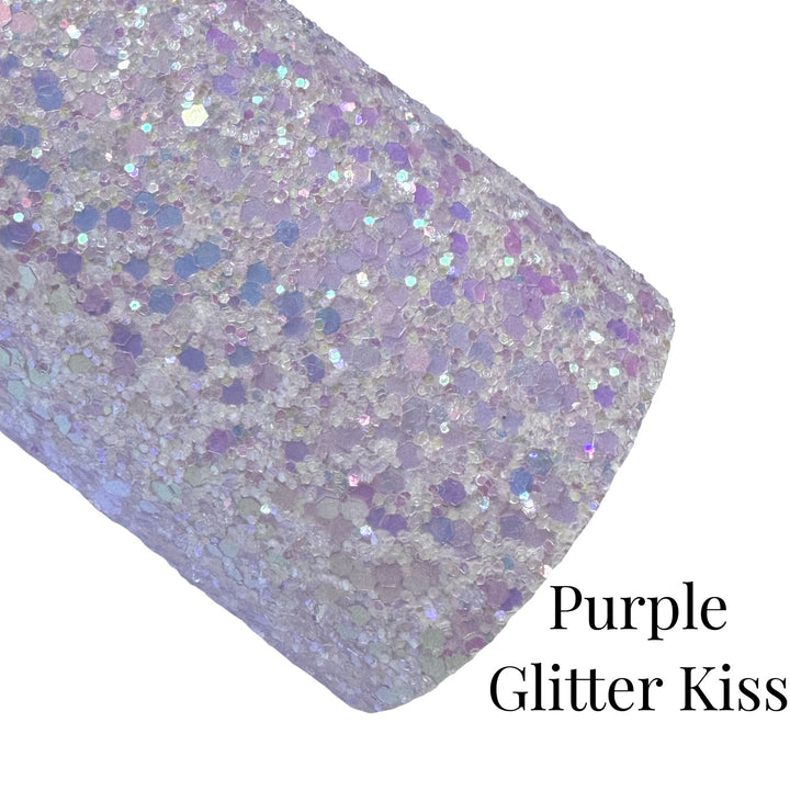 Similicuir à grosses paillettes Purple Glitter Kiss