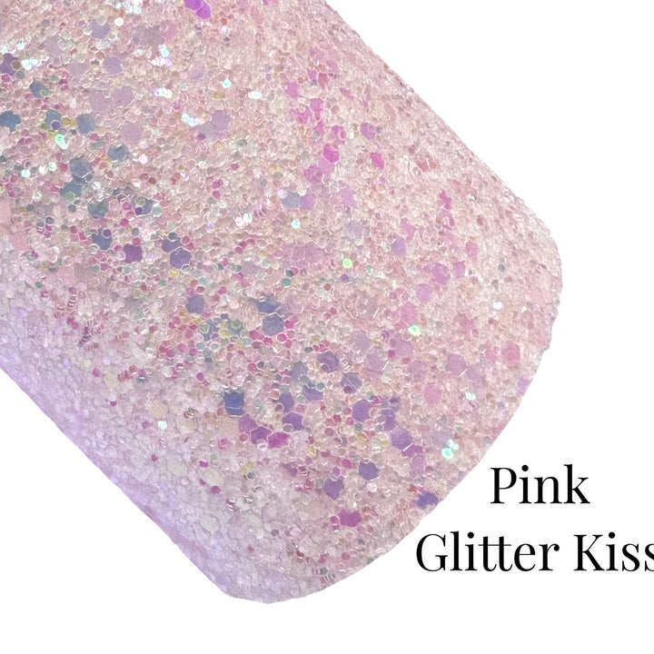 Similicuir à grosses paillettes rose Glitter Kiss