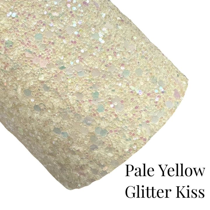 Similicuir à paillettes jaune pâle Kiss Chunky Glitter